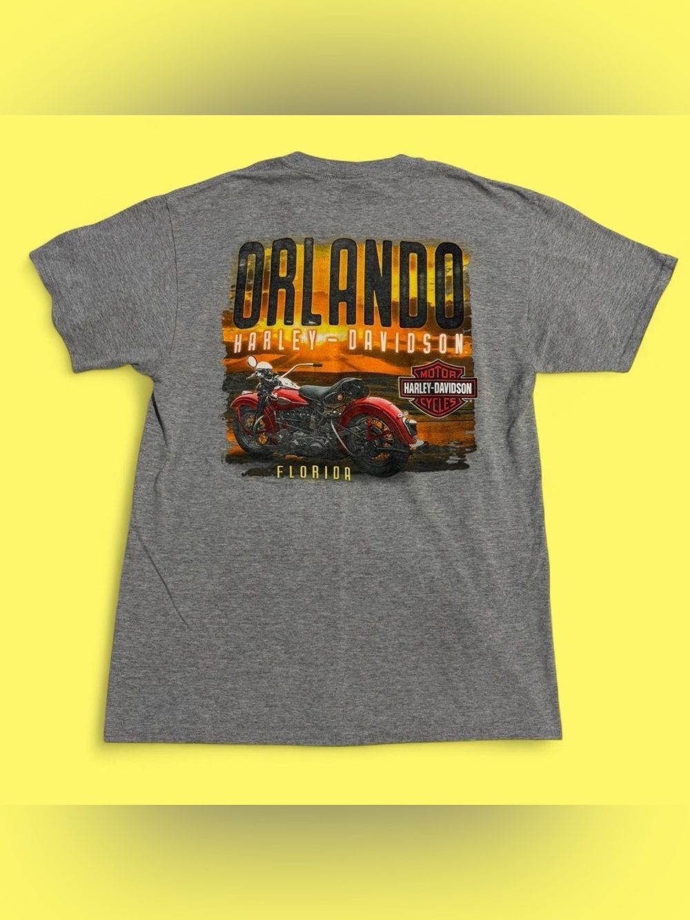 2000s Orlando Harley-Davidson Y2K Double-Sided Motorcycle Pocket Tee